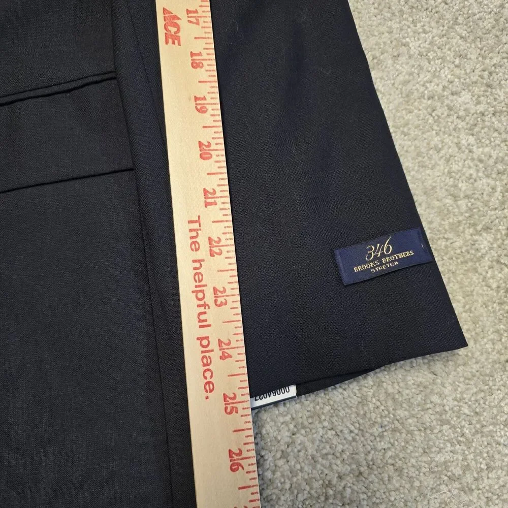 Brooks‎ Brothers Classic-Fit Stretch Wool Blend Suit Jacket, Navy Blue, 41 Reg